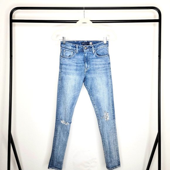 Levi's Denim - Levi's 721 Women's High Rise Skinny Selvedge Cobalt Distressed Jeans SZ 25 x 30